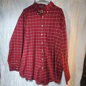 Foundry Shirt Adult 2XLT Red Plaid Comfort Classic Long Sleeve Casual Men